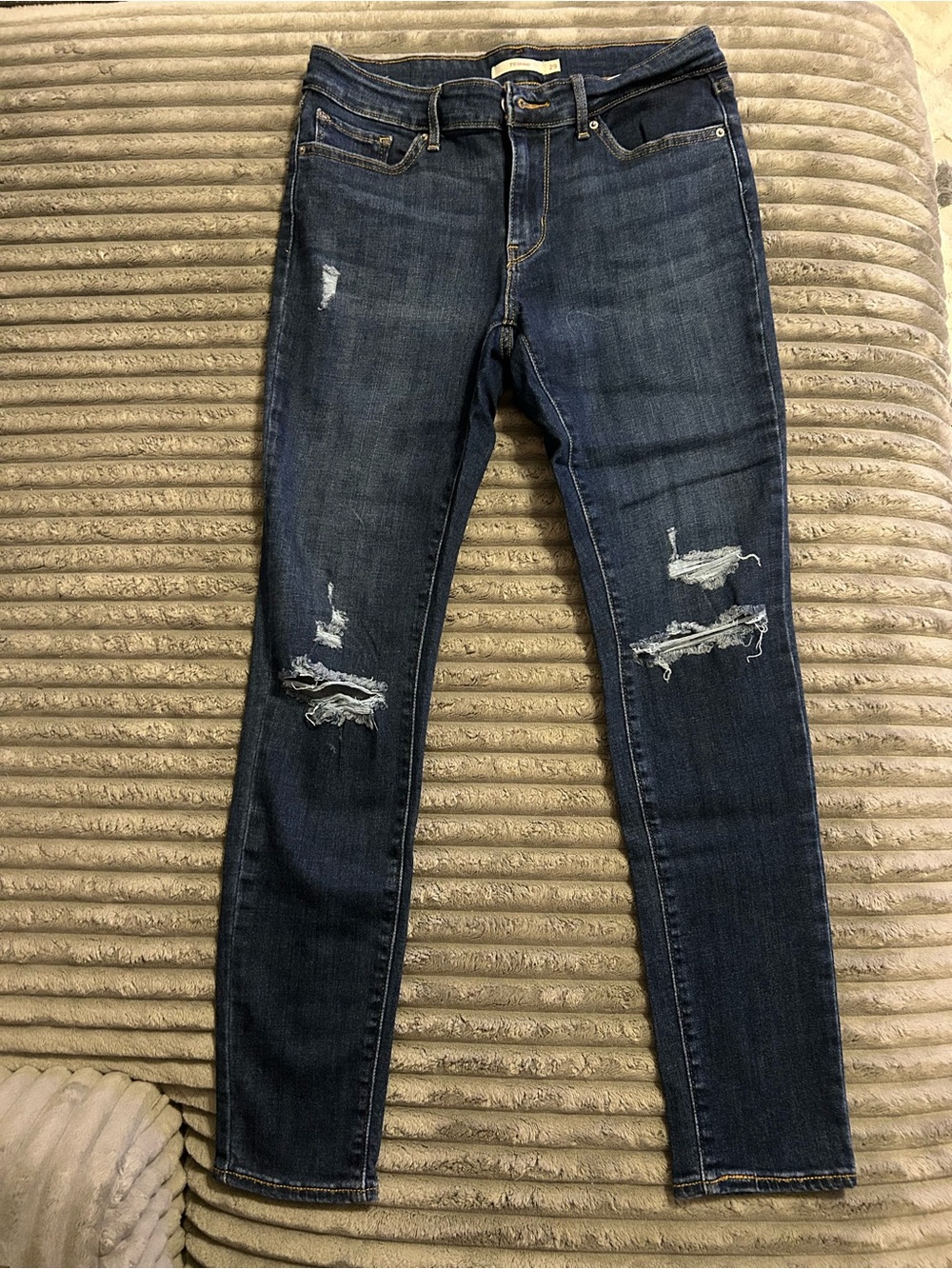 Dark Blue Distressed Women’s Jeans